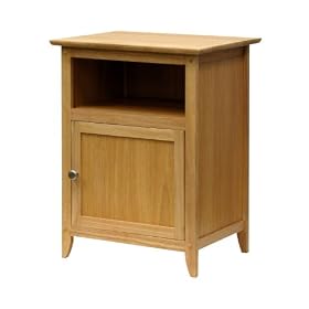 Winsome Wood End Table/Night Stand with Door and Shelf, Natural