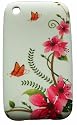 Xtra-Funky Exclusive Soft Silicone Pink Flowers and Orange Butterfly Case for iPhone 3G 3Gs