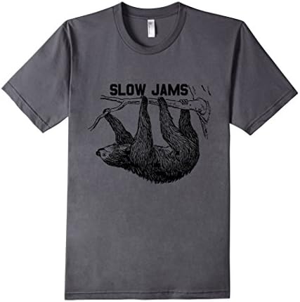 Men's Sloth Slow Jams Awesome T-Shirt Medium Asphalt