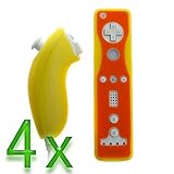 GTMax 4x Orange 2 Tone Silicone Soft Case for Nintendo Wii Remote Controlle ....