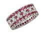 Paramount 14kt Gold 84 Stone Ruby and Diamond Ring Trio Set