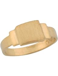 10k Yellow Gold Square Modern Fashionable Signet Newborn Baby Ring