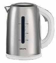 Krups FLF3-JW 54-Ounce Electric Kettle, White and Stainless Steel