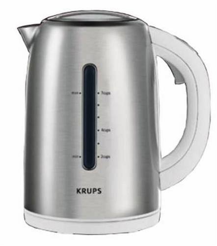 "Krups FLF3-JW 54-Ounce Electric Kettle, White and Stainless Steel"