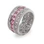 Pink and Diamond Cubic Zirconia Ring in Sterling Silver