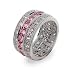 Jewelry : Pink and Diamond Cubic Zirconia Ring in Sterling Silver