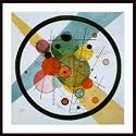 Circles in a Circle, Art Poster by Wassily Kandinsky, with Wood Frame, poster size: 27.5" x 39.5"