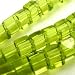 16 Inch Strand 4mm Lead Crystal Cube Beads - PERIDOT GREEN Image