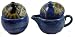  MARA STONEWARE COLLECTION - Collectible Creamer & Sugar Bowl Set - Mexican Pottery - Celestial Blue Design