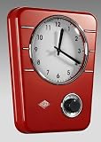 Kitchen & Housewares : Stainless Steel Wesco Classic Line Retro Kitchen Wall Clock (BLACK)