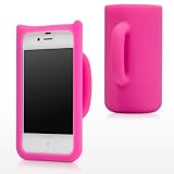 Apple iPhone 4 4S Fleximug Silicone Coffee Mug Case and Stand - Hot Pink