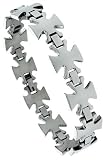8 1/2 Surgical Steel Maltese Cross Bracelet almost 5/8 (15 mm) wide.