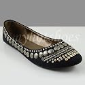 UPGRADE Women Sequence Stud Ballet Flats Black