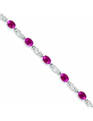 Genuine 14K White Gold White Gold Diamond And Ruby Bracelet 6 Grams Of Gold 100% Satisfaction Guaranteed.