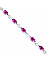 8.8 Carat 14K White Gold Diamond and Ruby Bracelet