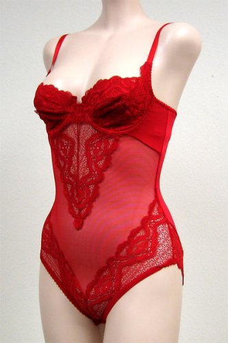 Venus SEXY HOT RED FISHNET BODYSUIT SHAPER #9590 34A 36A