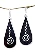 Ebony dangle earrings, 'Modern Treble Clef' Ebony dangle earrings, 'Modern Treble Clef'