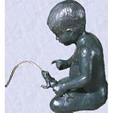 boy with frog statue gothic fountain or pond sculpture