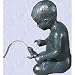 boy with frog statue gothic fountain or pond sculpture