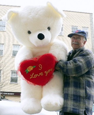 414Zlfnll0L GIANT 54 SOFT STUFFED TEDDY BEAR WITH LUXURIOUS WHITE FUR   BIG LIFESIZE GIANT HUGE STUFFED ANIMAL   HOLDS HEART THAT SAYS: I LOVE YOU   AMERICAN MADE IN THE USA AMERICA