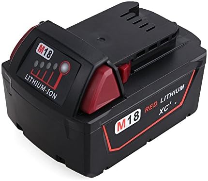 Neretwa New High Capacity Drill Rechargeable Li-ion Battery for Milwaukee M18 18V XC 5.0Ah Red Lithium Cordless Power Tools 48-11-1815 48-11-1820 48-11-1828 48-11-1840 48-11-1850