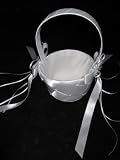 New Beautiful White Satin Bridal Costume Wedding Flower Girl Basket
