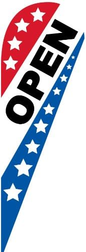 1 (one) OPEN red/wh/bl 10.5' TEARDROP BLADE FLAG BANNER