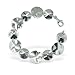 Sterling Silver Crinkled Coin Bracelet, 7.5