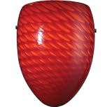 Arco Baleno Wall Sconce in Satin Nickel and Scarlet Red Glass