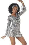Womens Adult 1960s 1970s Retro Costume Disco Diva Mod Silver Sequin Sparkle Mini Dress 60s 70s Party Outfit