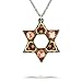 Ayala Bar Star of David Judaic Necklace - The Classic Collection - in Shades of Summer Orange and Silver #5167BR ANK ONK