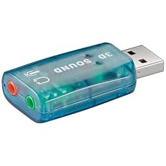 Wentronic USB 2.0 Soundkarte (USB A-Stecker auf 2x 3,5mm stereo Buchse)