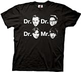 The Big Bang Theory Dr. & Mr. Faces Black Adult T-shirt Tee