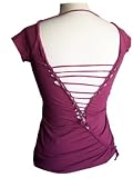 Top-Tee-Shirt-Restructuré Violet- artisanal- Model unique- spécial Zumba-Sh'bam- Dance