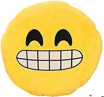 32cm Emoji Smiley Emoticon Yellow Round Cushion Pillow Stuffed Plush Soft Toy by COKA