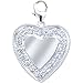 14K White Gold Diamond Heart Disc Charm
