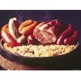 Choucroute Garni Meal of Sauerkraut: Kielbasa, Veal Sausage, Knackwurst, Pork Butt and Bratwurst Photographic Poster Print by John Dominis, 40x30