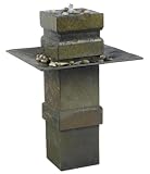 Cubist Outdoor Floor Fountain 33hx11wx22d Ntrl Gray Slate