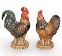 French Country Rooster And Chicken Salt And Pepper Shakers For Kitchen Decor