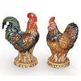 French Country Rooster And Chicken Salt And Pepper Shakers For Kitchen Decor