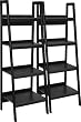 Altra Furniture Metal Frame Bundle Bookcase Ladder, Black, Set of 2