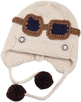 Prettyhat Unisex Baby Winter Warm Hat Kids Tied Earflap Cotton Knitted Velvet Cap beige