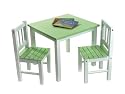Lipper International 513GR Child's Table and 2-Chair Set, Green and White