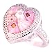 Silver Murano Ring - Pink Millefiori Heart Shaped Silver Ring