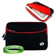 Borders Kobo eReader Accessories Kit: Jet Black with Ruby Red Kobo eReader Carrying Sleeve With Extra Pocket + A Live*Laugh*Love Wrist Band!!! ~ VG