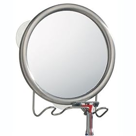 Fog Free Shaving Mirror with Razor / Toothbrush Holder - Forma by interDesign