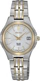 Seiko Dress White Dia 2-tone Stainless Steel Band Ladies Watch