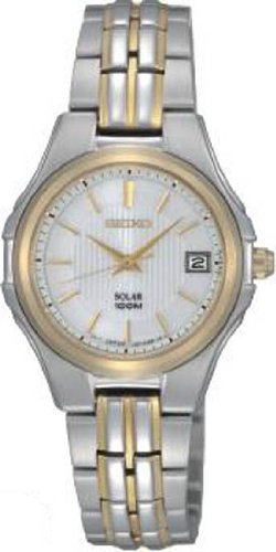 Seiko Dress White Dia 2-tone Stainless Steel Band Ladies Watch