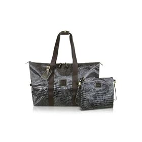 Bric’s X-Bag Medium Packable Last-minute Holdall in a Pouch Black Croco