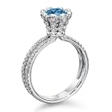1 1/2 ct, Blue Color, SI2 Clarity, Certified, Round Cut, Diamond Engagement Ring in 14K Gold / White